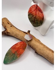 PENDIENTES ARTESANOS DE HOJA NATURAL ESQUELE