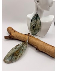 PENDIENTES ARTESANOS DE HOJA NATURAL ESQUELETIZADA