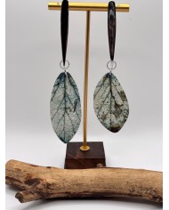 PENDIENTES ARTESANOS DE HOJA NATURAL ESQUELETIZADA