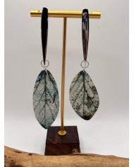 PENDIENTES ARTESANOS DE HOJA NATURAL ESQUELETIZADA