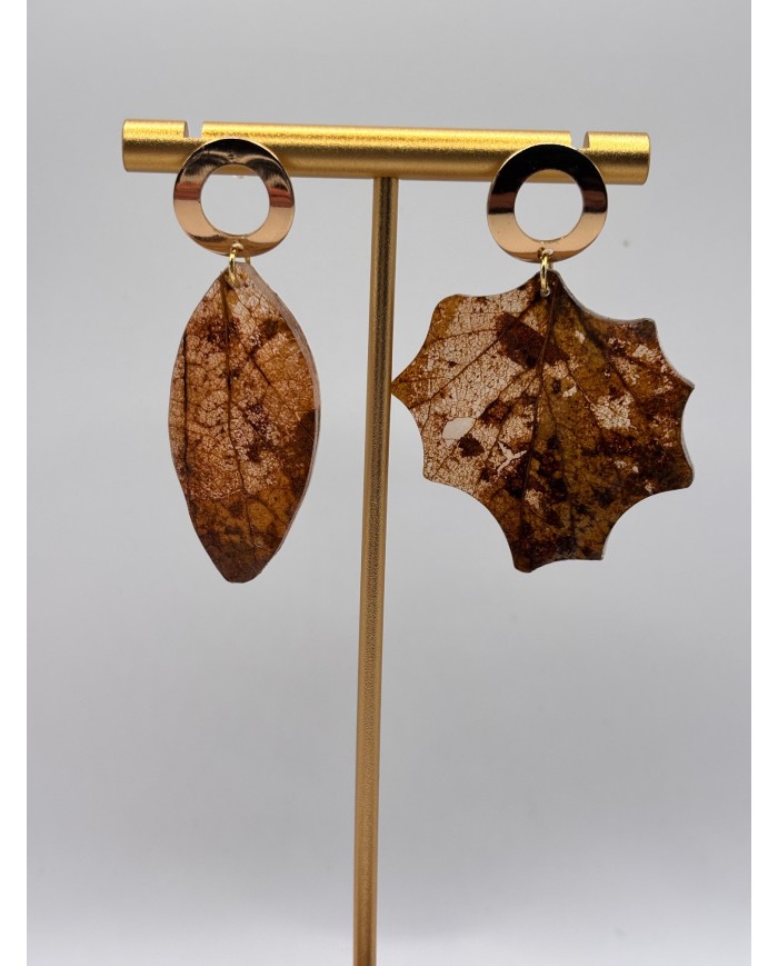 PENDIENTES ARTESANOS DE HOJA NATURAL