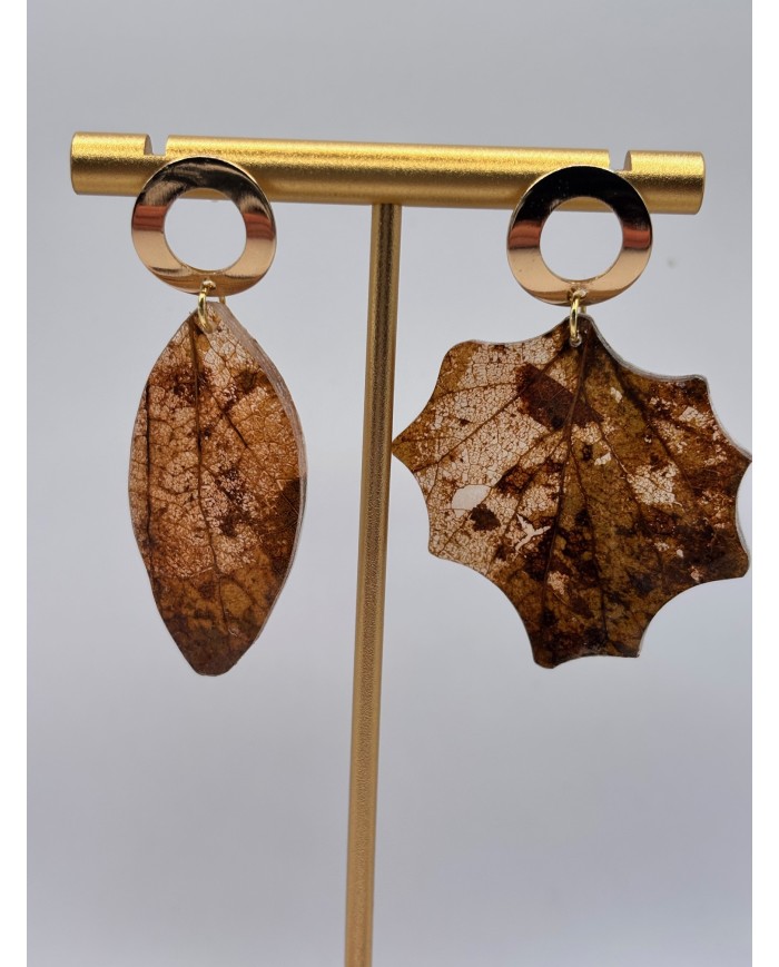 PENDIENTES ARTESANOS DE HOJA NATURAL