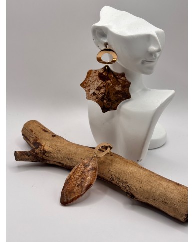PENDIENTES ARTESANOS DE HOJA NATURAL
