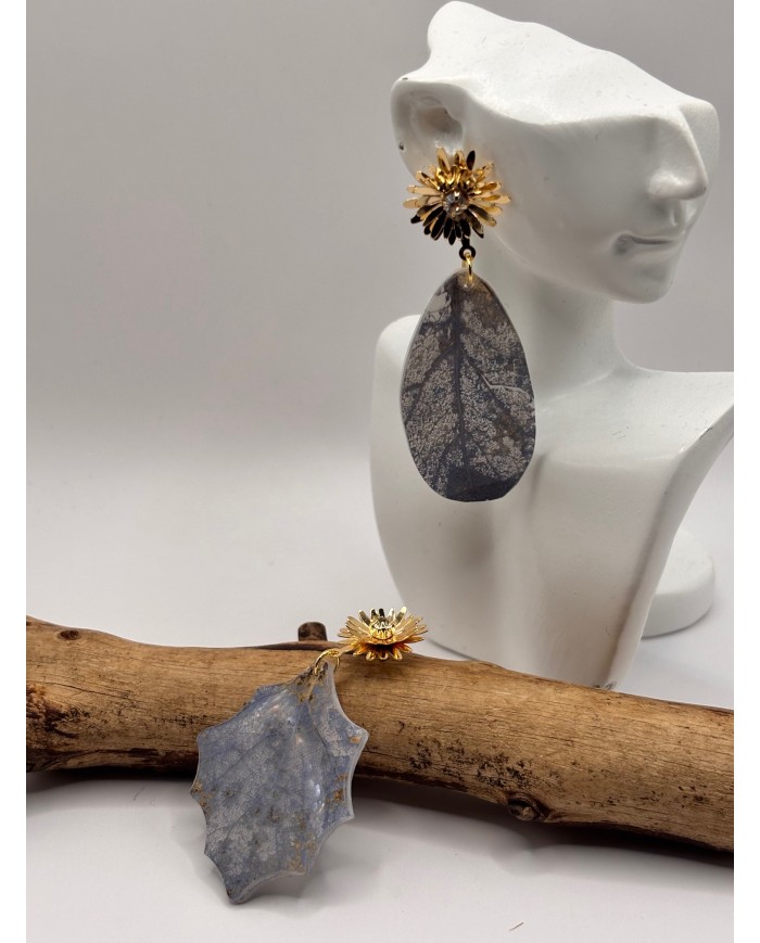 PENDIENTES ARTESANOS DE HOJA NATURAL