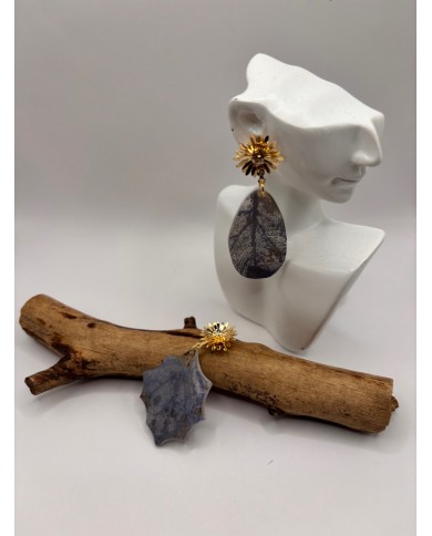 PENDIENTES ARTESANOS DE HOJA NATURAL