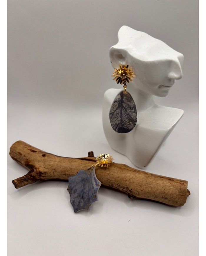 PENDIENTES ARTESANOS DE HOJA NATURAL