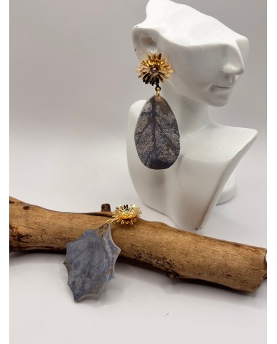 PENDIENTES ARTESANOS DE HOJA NATURAL
