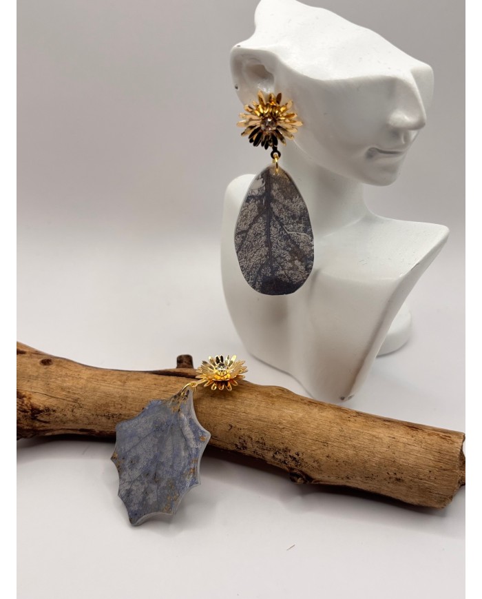 PENDIENTES ARTESANOS DE HOJA NATURAL