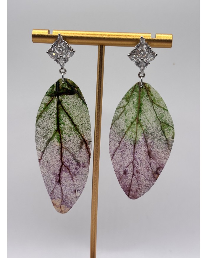 PENDIENTES ARTESANOS DE HOJA NATURAL