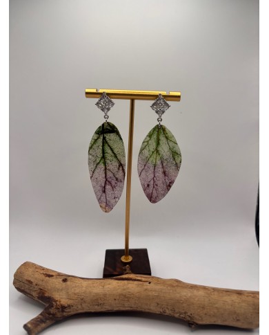 PENDIENTES ARTESANOS DE HOJA NATURAL