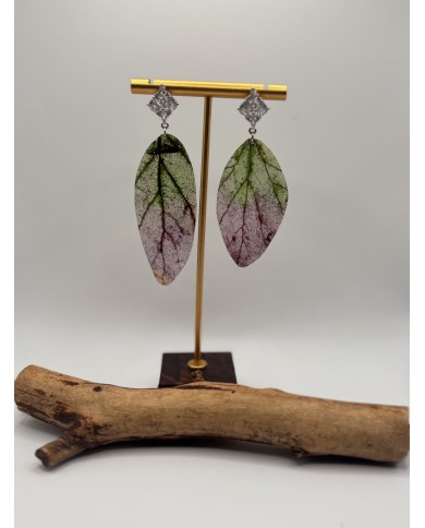 PENDIENTES ARTESANOS DE HOJA NATURAL
