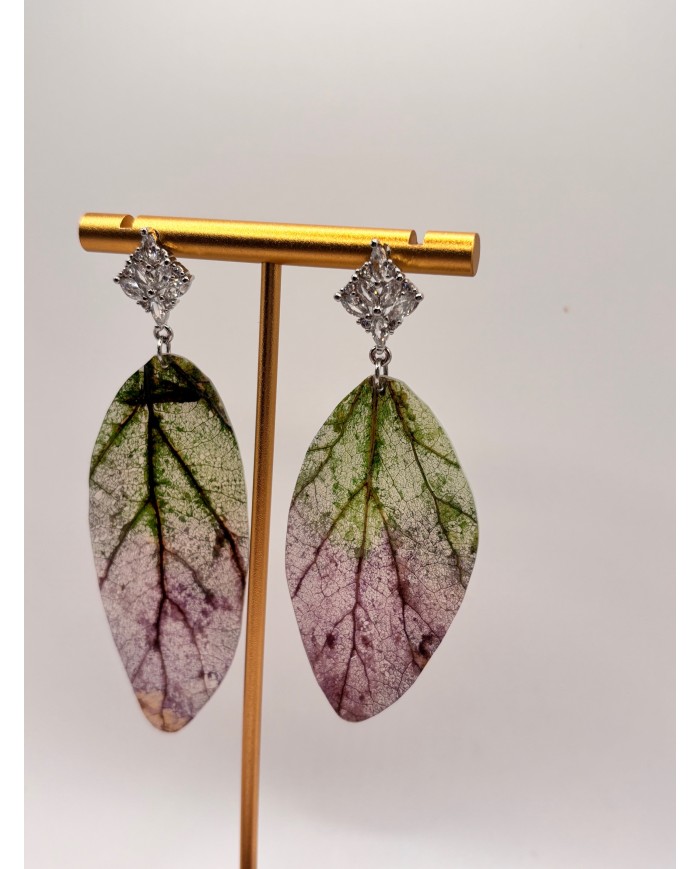 PENDIENTES ARTESANOS DE HOJA NATURAL