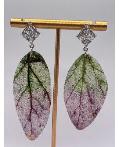PENDIENTES ARTESANOS DE HOJA NATURAL