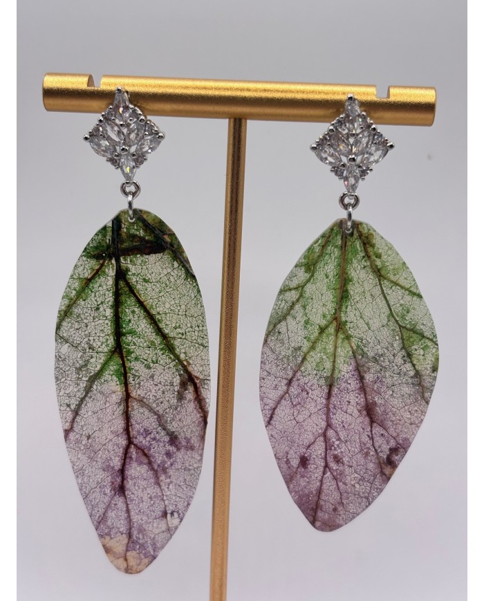 PENDIENTES ARTESANOS DE HOJA NATURAL