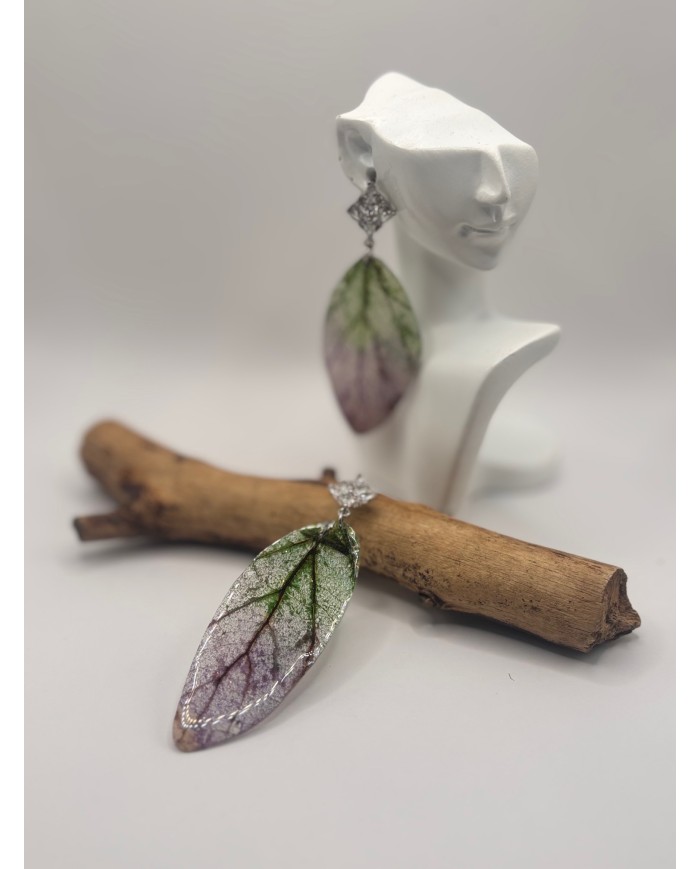 PENDIENTES ARTESANOS DE HOJA NATURAL
