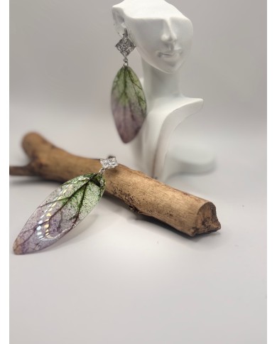 PENDIENTES ARTESANOS DE HOJA NATURAL
