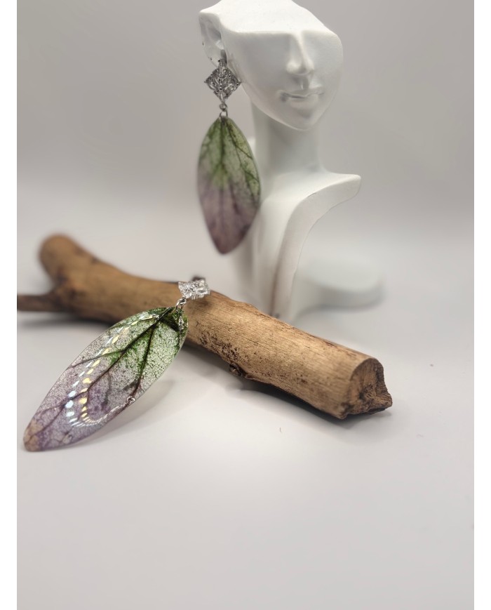 PENDIENTES ARTESANOS DE HOJA NATURAL