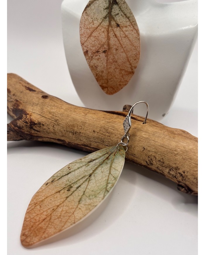 PENDIENTES ARTESANOS DE HOJA NATURAL