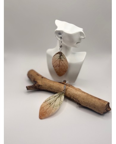 PENDIENTES ARTESANOS DE HOJA NATURAL