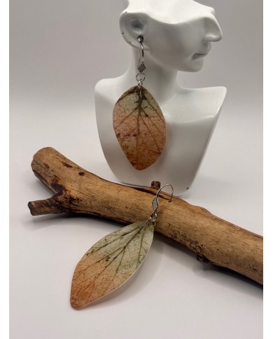 PENDIENTES ARTESANOS DE HOJA NATURAL