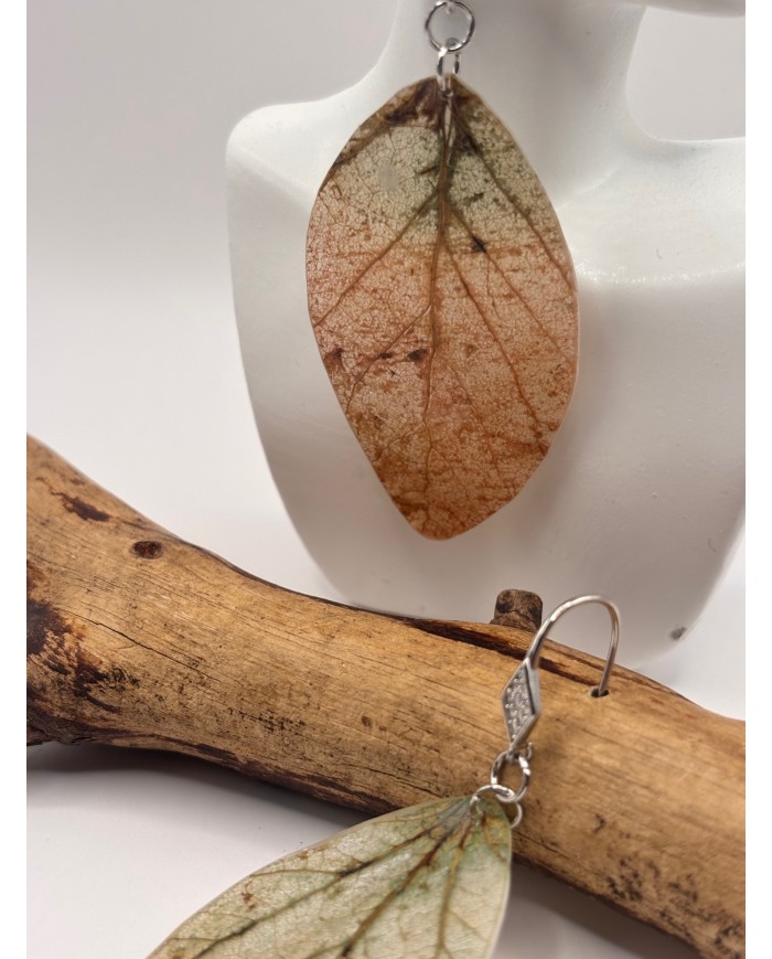 PENDIENTES ARTESANOS DE HOJA NATURAL