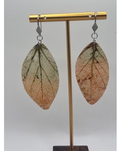 PENDIENTES ARTESANOS DE HOJA NATURAL