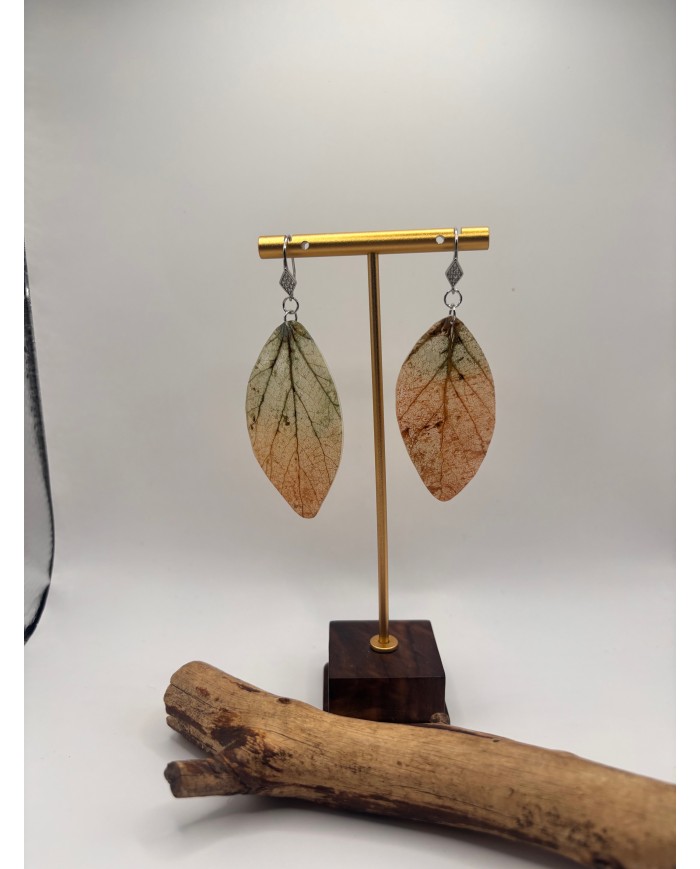 PENDIENTES ARTESANOS DE HOJA NATURAL