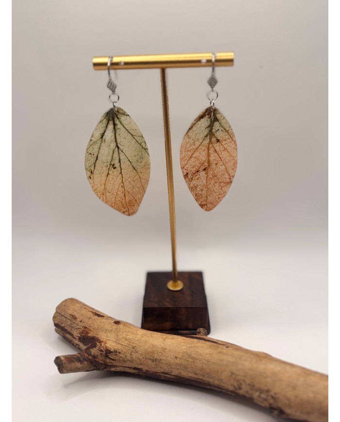 PENDIENTES ARTESANOS DE HOJA NATURAL