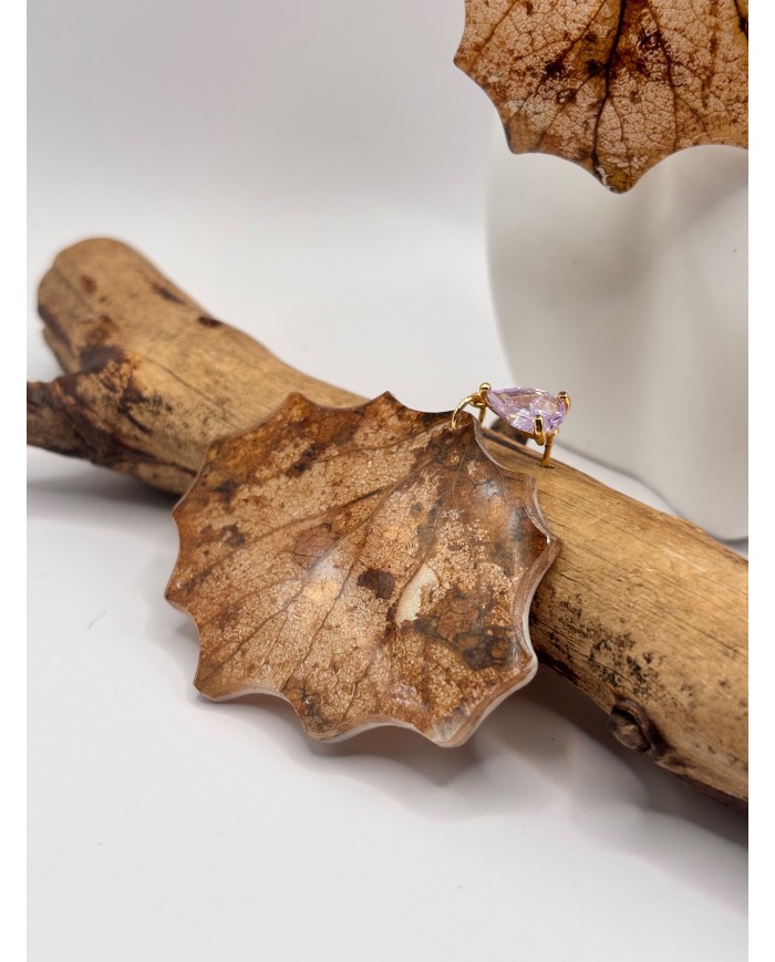 PENDIENTES ARTESANOS DE HOJA NATURAL ESQUELETIZADA