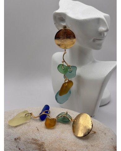 PENDIENTES DE CRISTAL MARINO