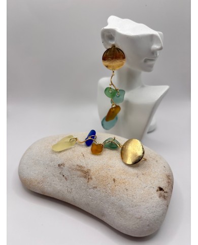 PENDIENTES DE CRISTAL MARINO