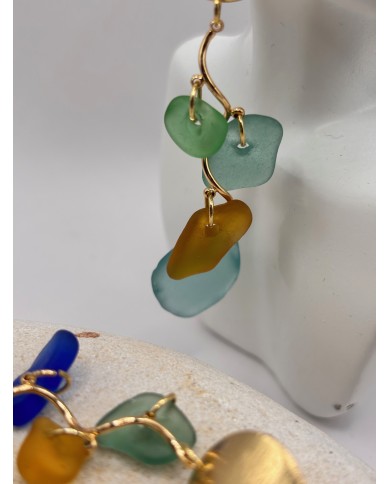 PENDIENTES DE CRISTAL MARINO