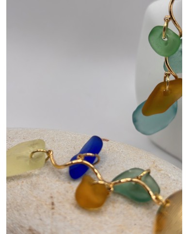 PENDIENTES DE CRISTAL MARINO