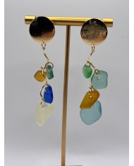 PENDIENTES ARTESANOS DE CRISTAL MARINO