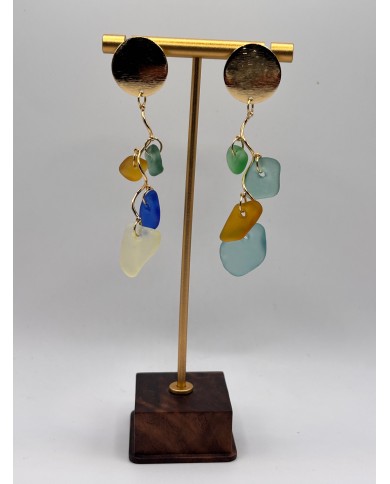 PENDIENTES DE CRISTAL MARINO