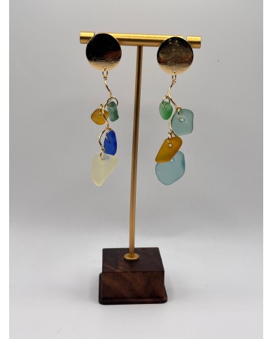 PENDIENTES DE CRISTAL MARINO