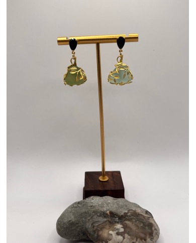 PENDIENTES ARTESANOS DE CRISTAL MARINO