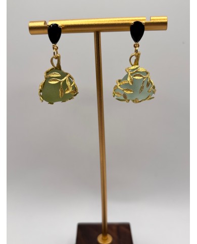 PENDIENTES ARTESANOS DE CRISTAL MARINO