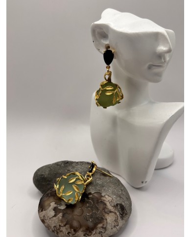 PENDIENTES ARTESANOS DE CRISTAL MARINO