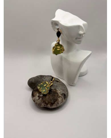 PENDIENTES ARTESANOS DE CRISTAL MARINO