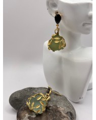 PENDIENTES ARTESANOS DE CRISTAL MARINO