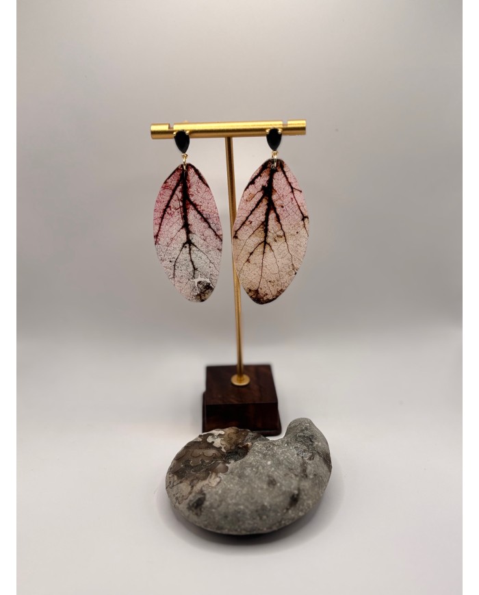 PENDIENTES DE HOJA NATURAL ESQUELETIZADA