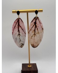 PENDIENTES DE HOJA NATURAL ESQUELETIZADA