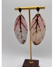 PENDIENTES DE HOJA NATURAL ESQUELETIZADA