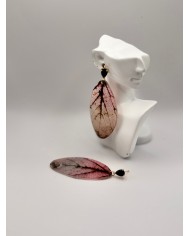 PENDIENTES DE HOJA NATURAL ESQUELETIZADA