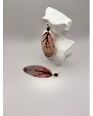 PENDIENTES DE HOJA NATURAL ESQUELETIZADA