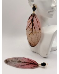 PENDIENTES DE HOJA NATURAL ESQUELETIZADA