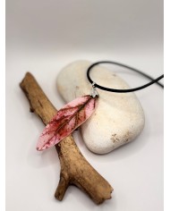 COLLAR ARTESANO DE HOJA NATURAL ESQUELETIZADA