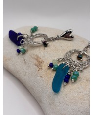 PENDIENTES ARTESANOS DE CRISTAL MARINO