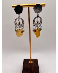 PENDIENTES ARTESANOS DE CRISTAL MARINO